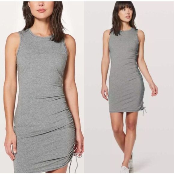 NWOT LULULEMON cinch it dress in dark heather gray, Sz 4, $100 B11 - Picture 1 of 8